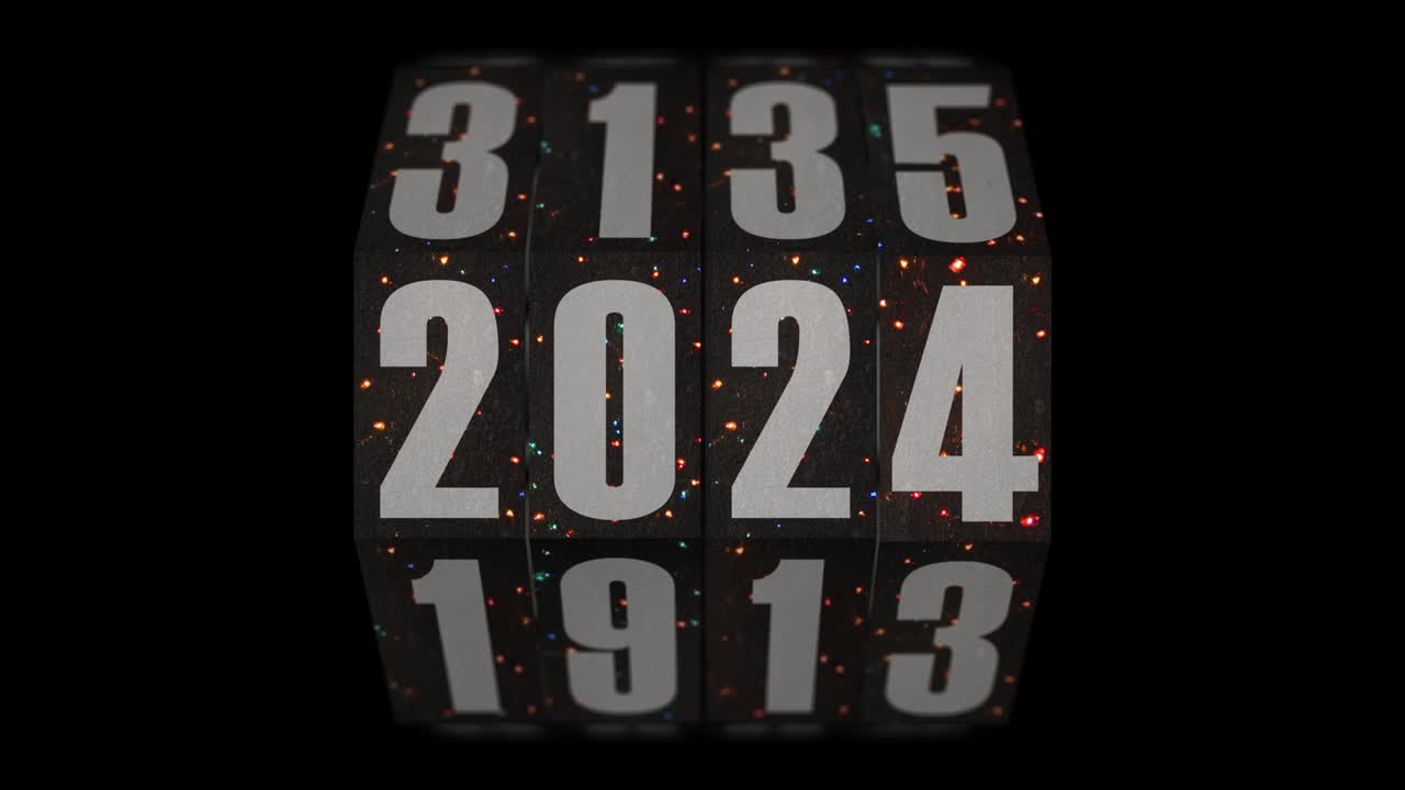 Vintage Christmas rotating counter blinking lights switches from 2021 to 2026 on alpha