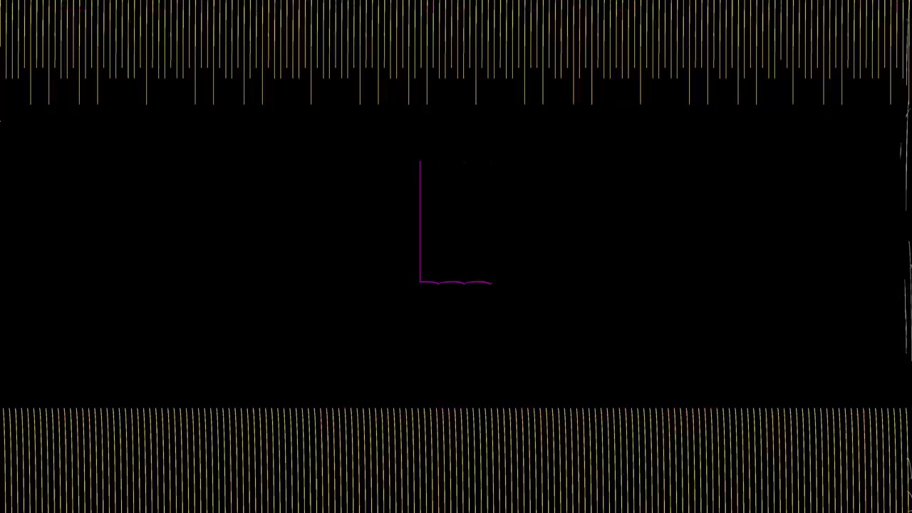 Abstrakte digitale Wellenform-Animation mit bunten Linien auf schwarzem Hintergrund