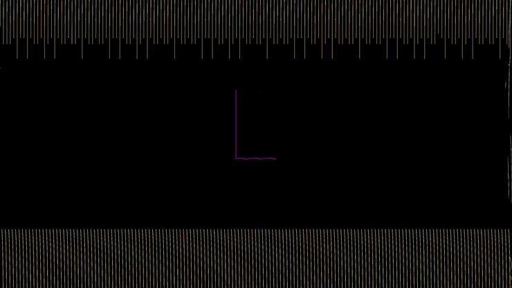 Abstrakte digitale Wellenform-Animation mit bunten Linien auf schwarzem Hintergrund
