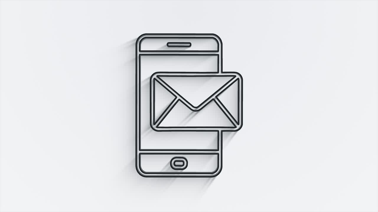 diseño de icono de sombra de línea de medios sociales aislado en fondo blanco. icono web de esquema. gráficos en movimiento.