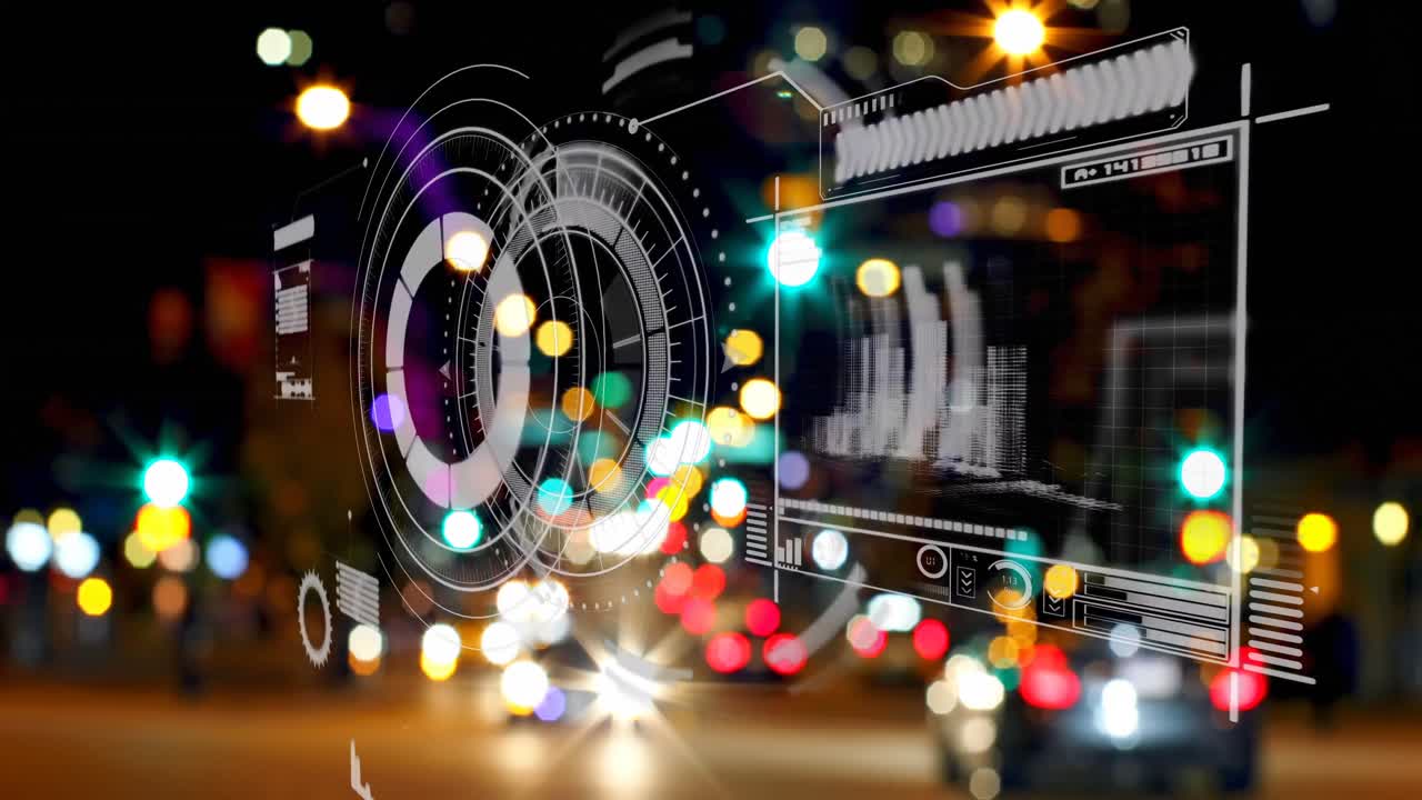 도시 풍경에 대한 통계 및 데이터 처리의 애니메이션