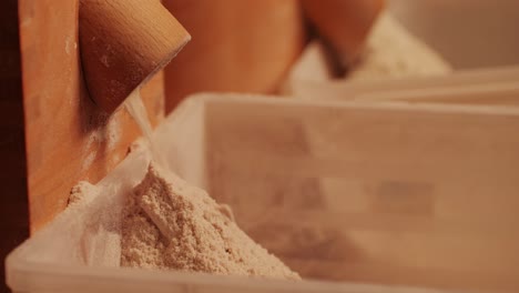 machinery making flour in wheat flour in bakery or factory, electrical mill machinery. wheat against diseases and insects using modern equipment. clip. concept of food industry. small business concept . high quality 4k footage