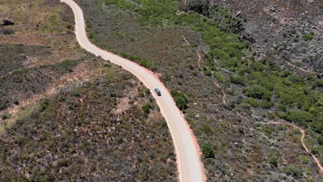 4x4 pickup truck driving on dirt roads on mountain passes in the cederberg with some scenic views and landscape