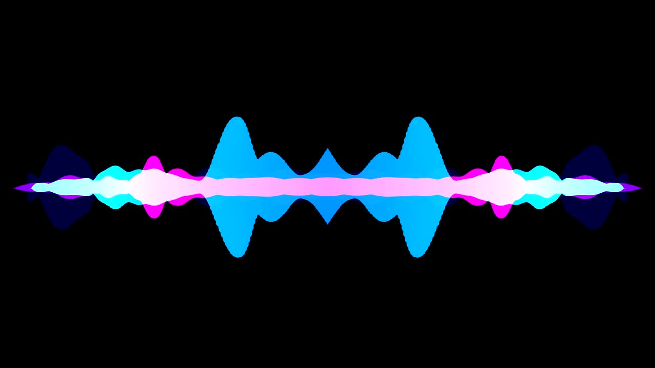소리를 녹음하는 다채로운 파동 형태의 애니메이션