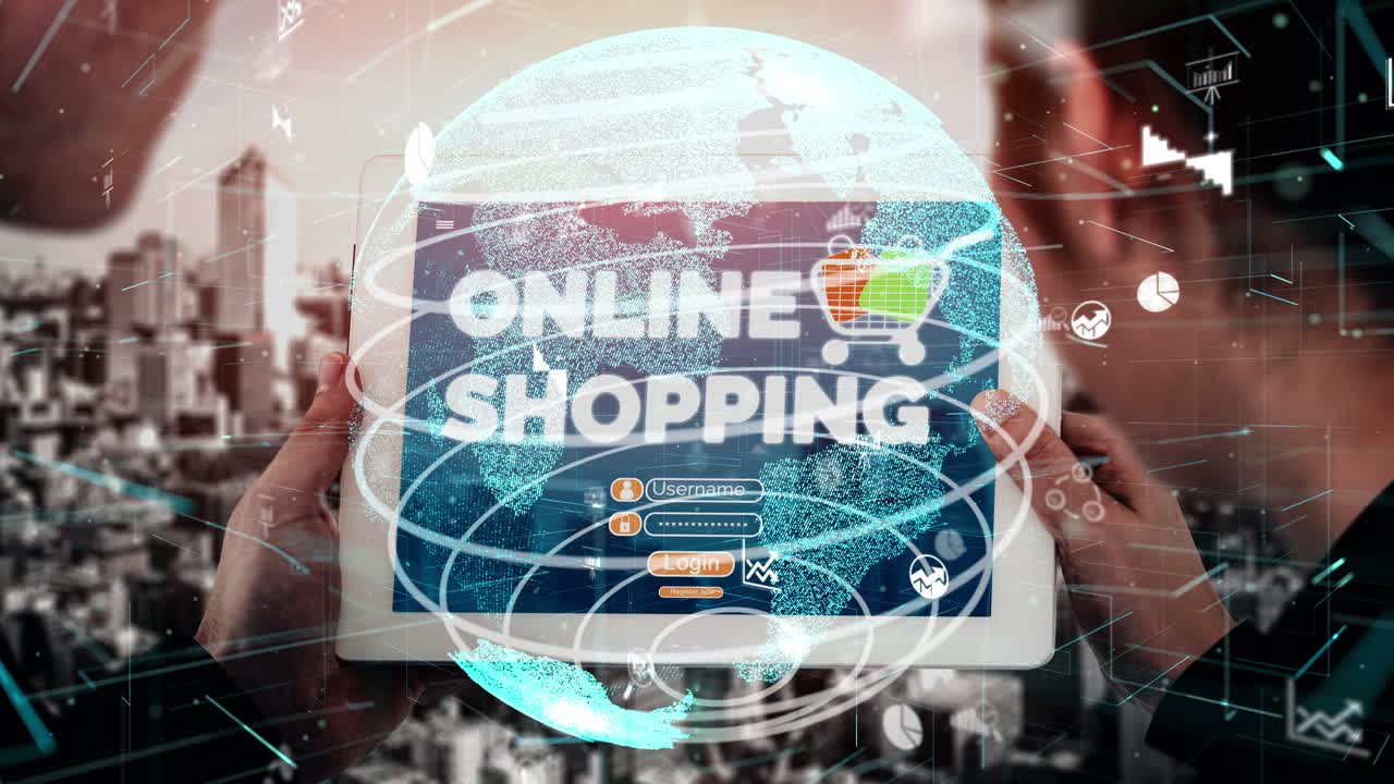 compras en línea e internet tecnología de dinero conceptual