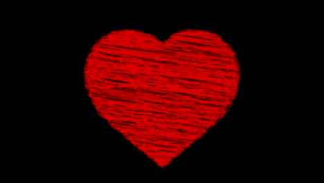 love heart being drawn sketchbook scribble style animation red