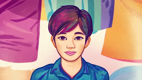 colorful digital illustration of a youthful person