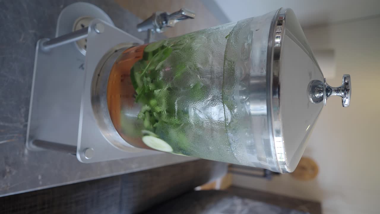Infused Water Dispenser with Mint and Cucumber