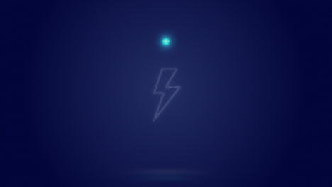 animation of processing circle and lightning over navy background