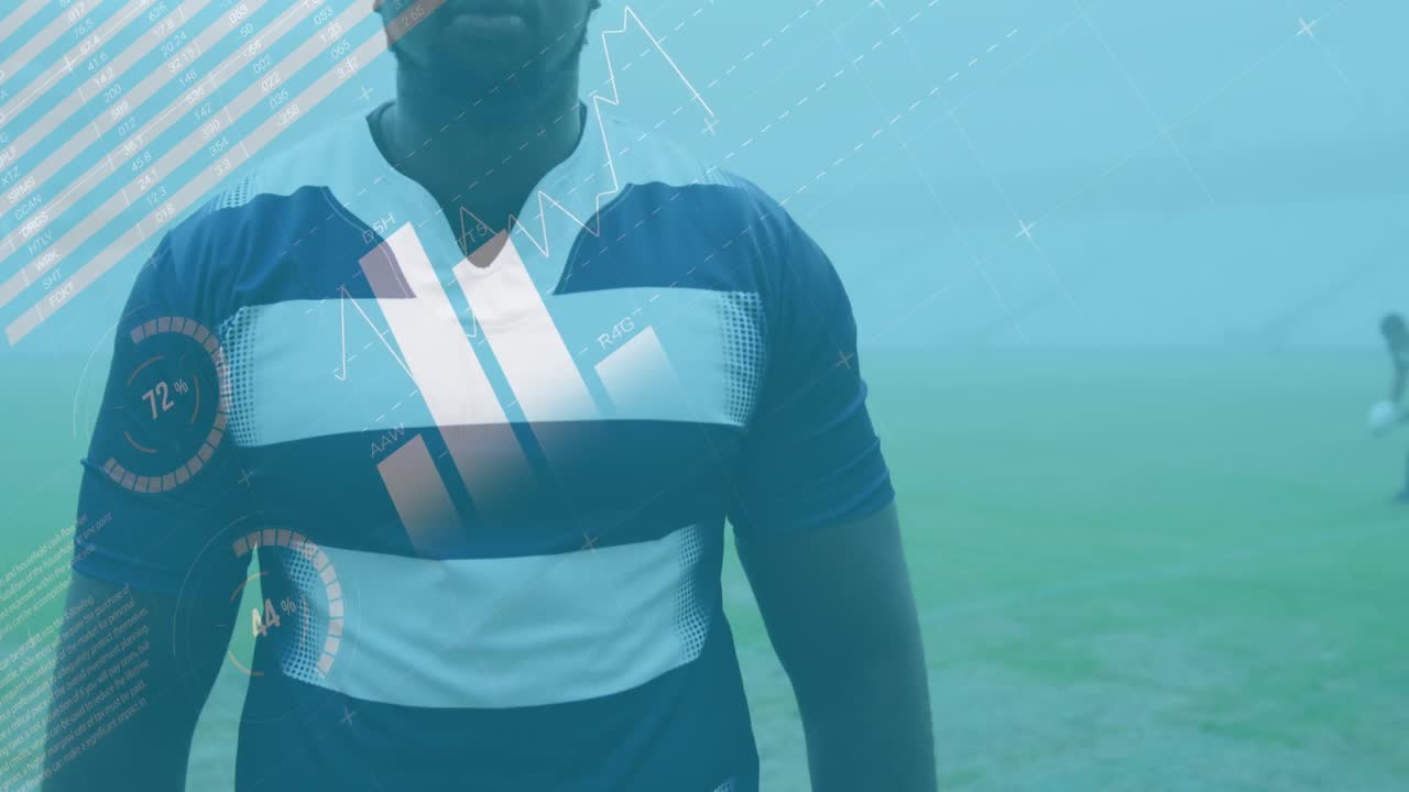 럭비 선수들에 대한 통계의 애니메이션