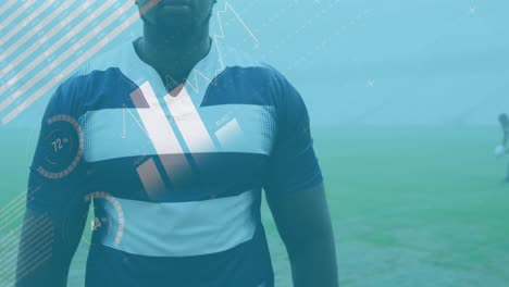 animación de estadísticas sobre jugadores de rugby