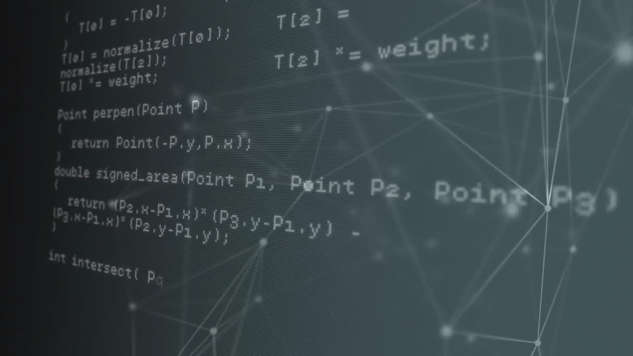 animación del procesamiento de datos a través de una red de conexiones