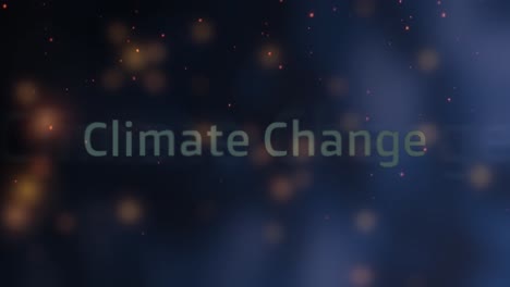climate change burning text animation with fire, sparks and heat waves in this conceptual message