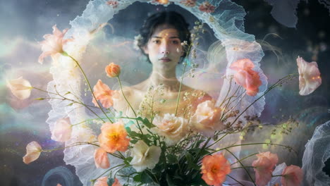 ethereal floral portrait of a woman