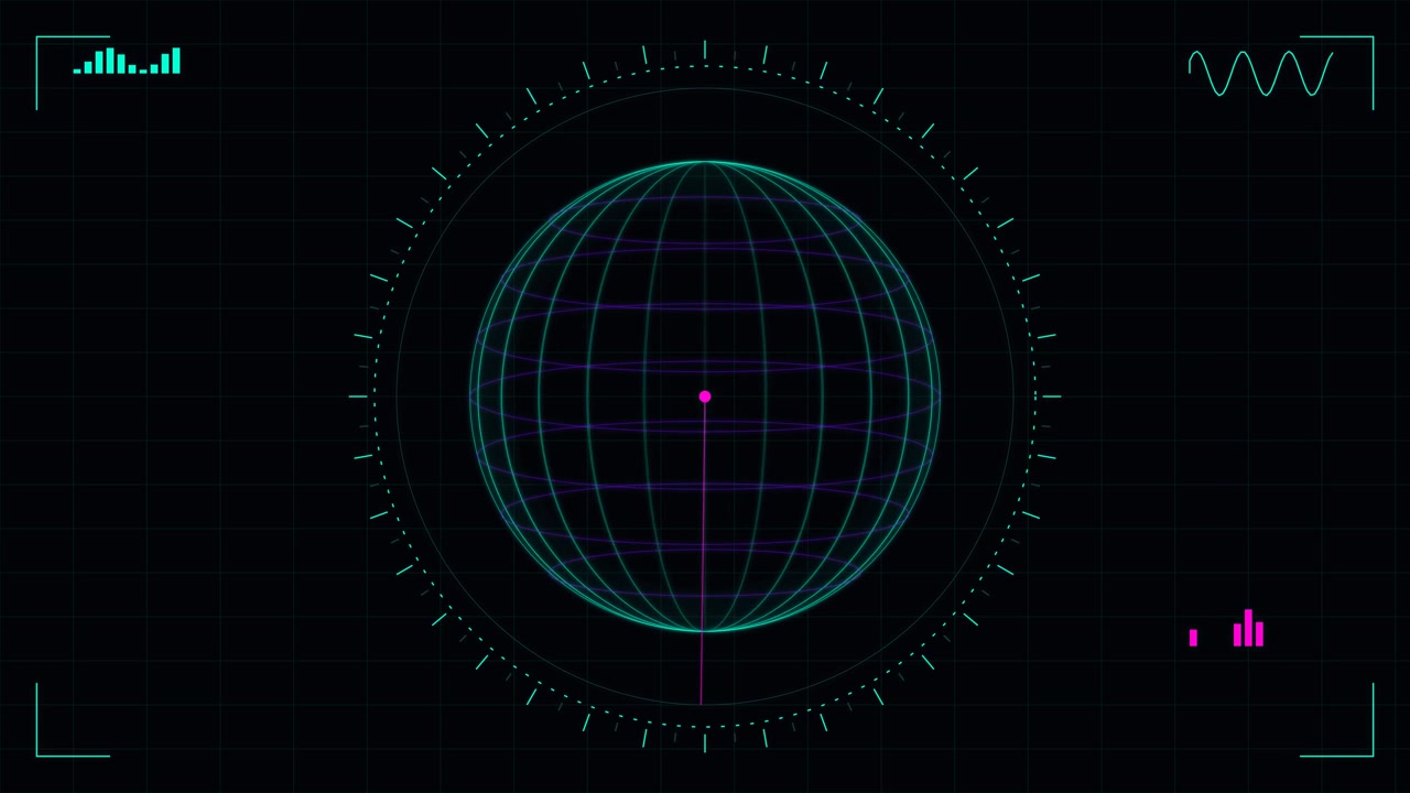 Interfaccia radar digitale con linea di scansione rotante