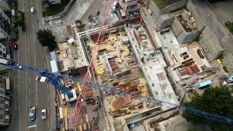 aerial of construction site in switzerland