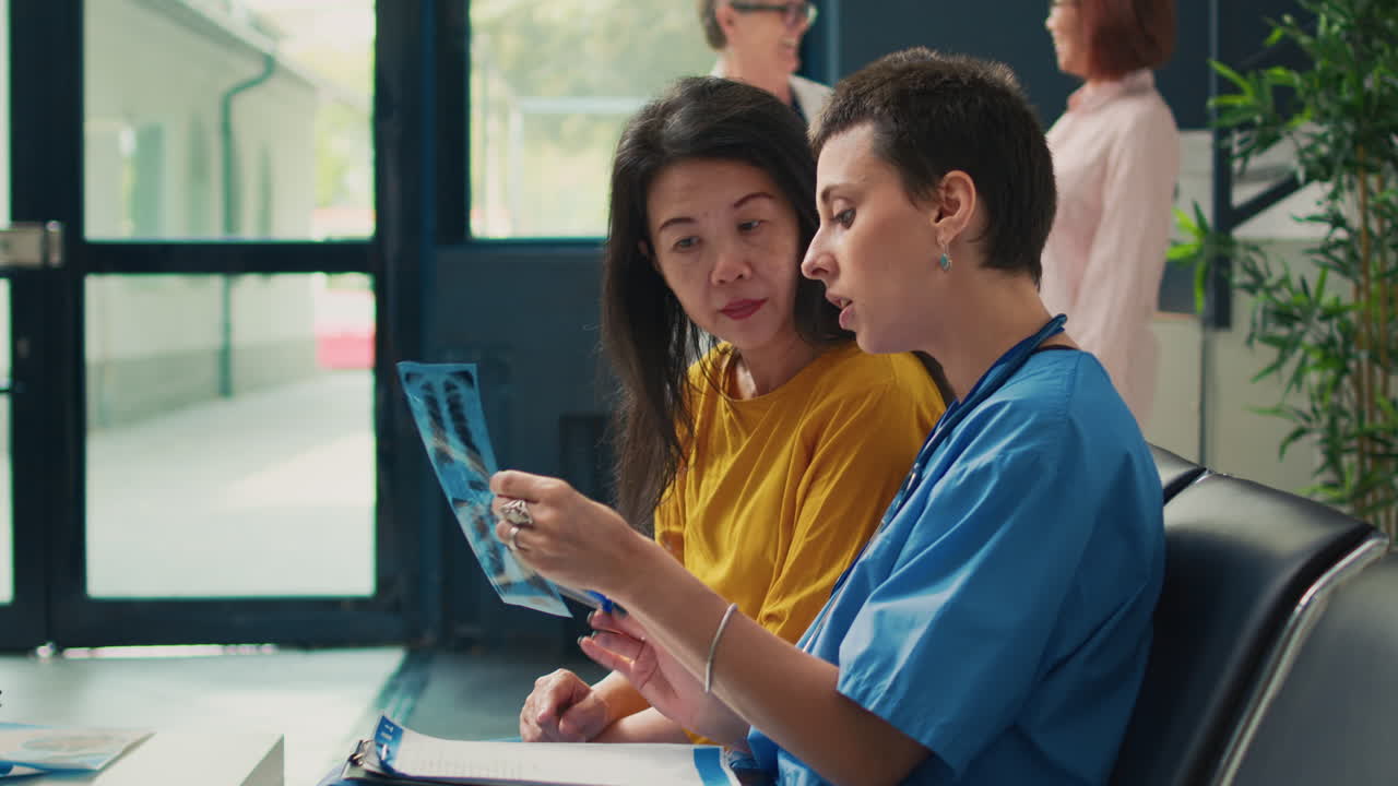 Medical Consultation in a Hospital Waiting Room