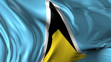 beautiful 3d animation of saint lucia flag in loop mode