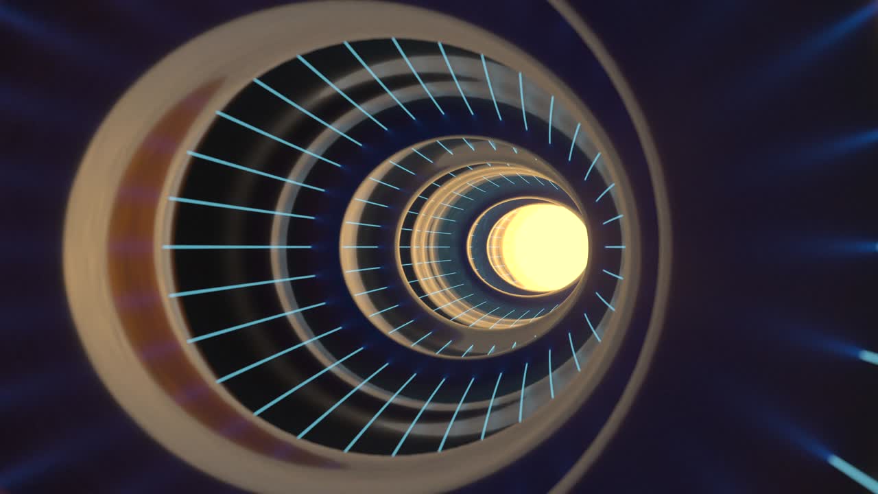 tunnel luminoso colorato, buco multicolore, rendering 3d.