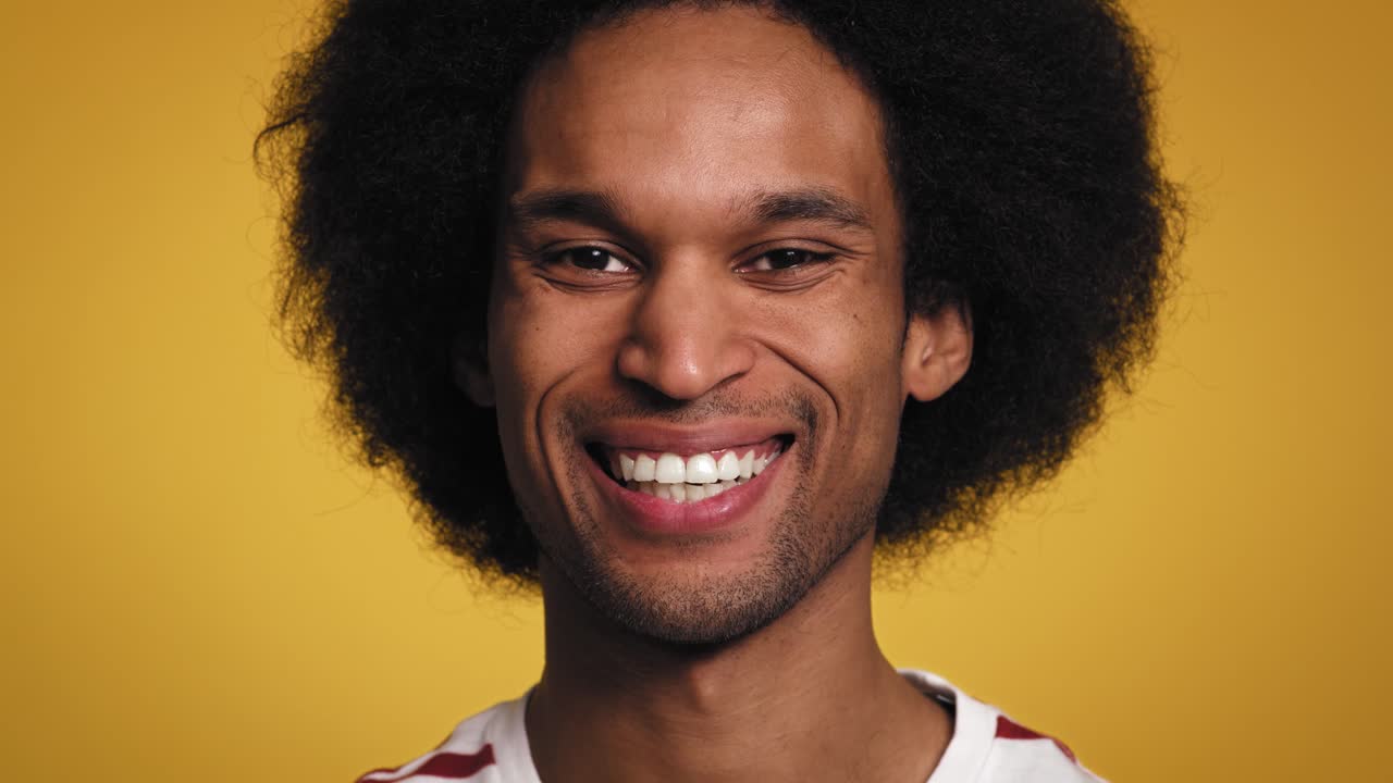 Video of facial expressions of a young African man