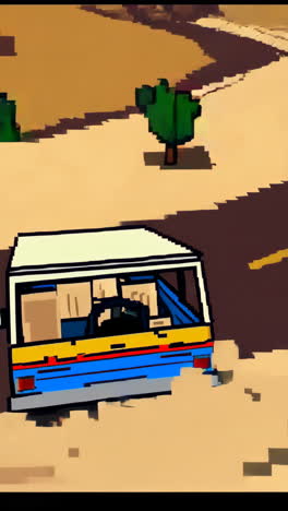Pixelated Desert Road Trip
