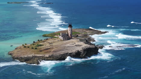 abandoned lighthouse on a tropical island
