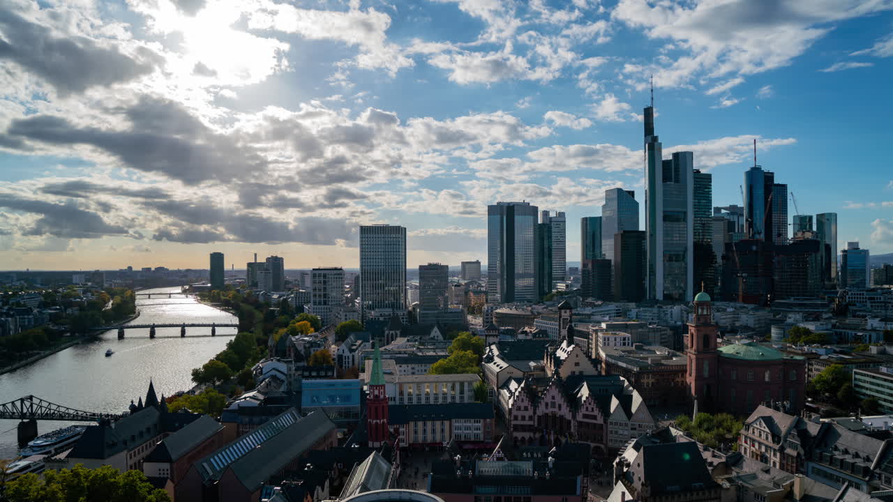Frankfurt Skyline & Bridge Day View
