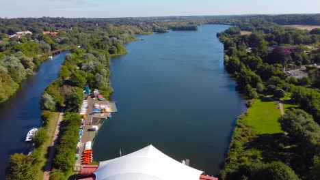 aerial-shot-of-swimming-training-center-in-Norwich,-England-during-the-day