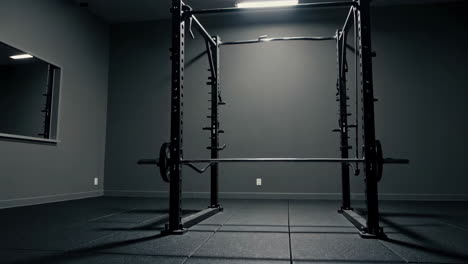 home gym with squat rack