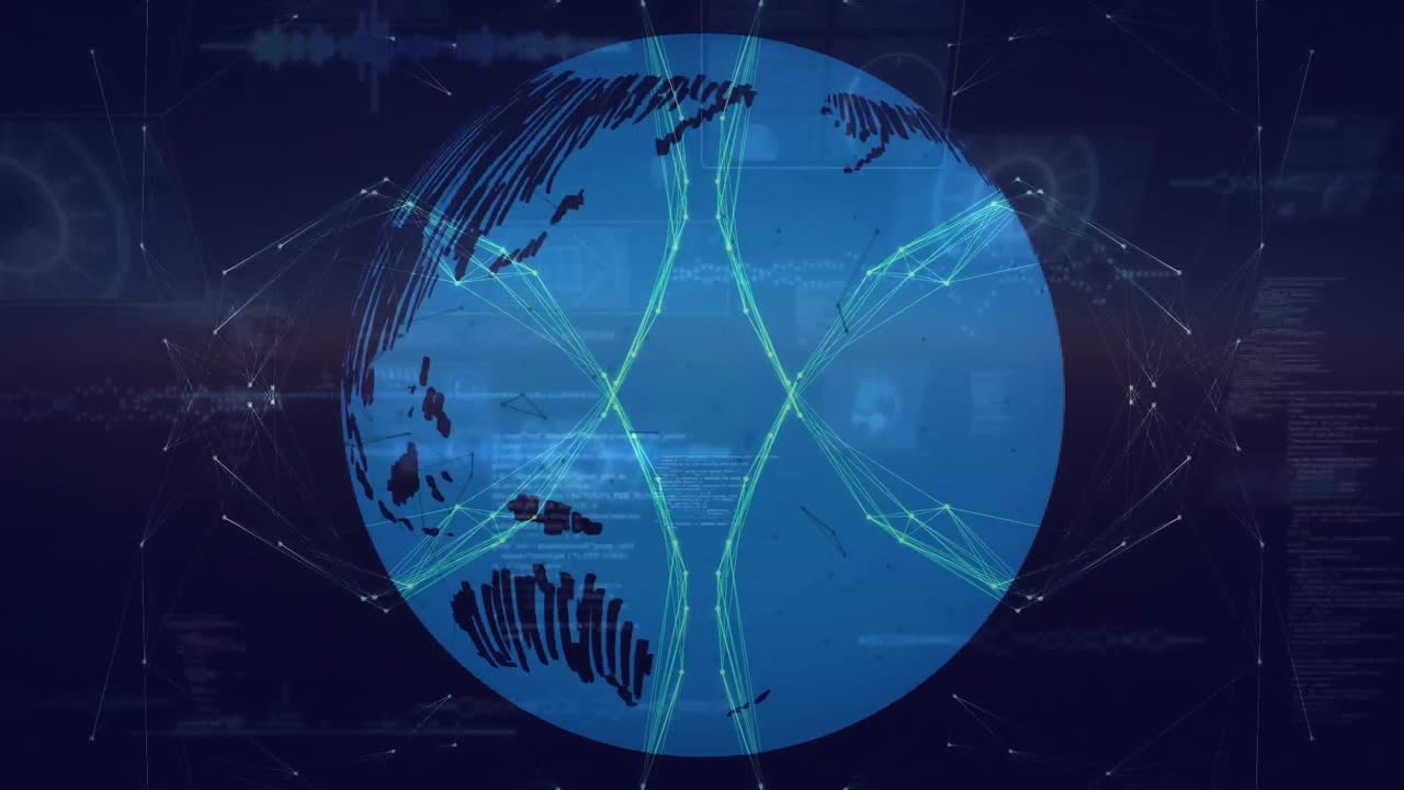 데이터 프로세싱에 대한 지구의 애니메이션