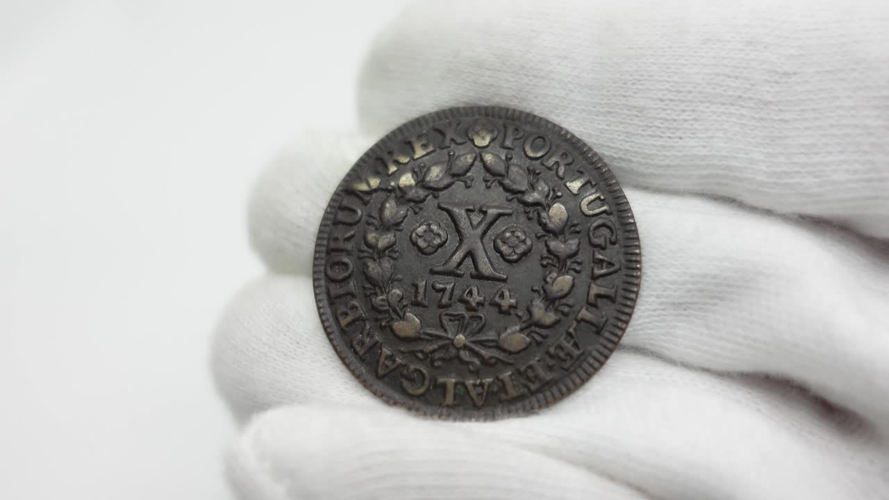 monedas antiguas. moneda de cobre portuguesa 16