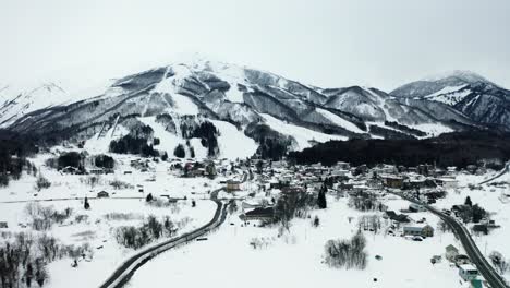 aerial view of snow in hakuba