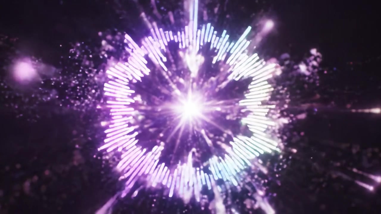 Dynamic Visual Representation of Sound Waves in Vibrant Colors, Showcasing a Circular Audio Spectrum with Energetic Pulse and Radiant Glow Effects