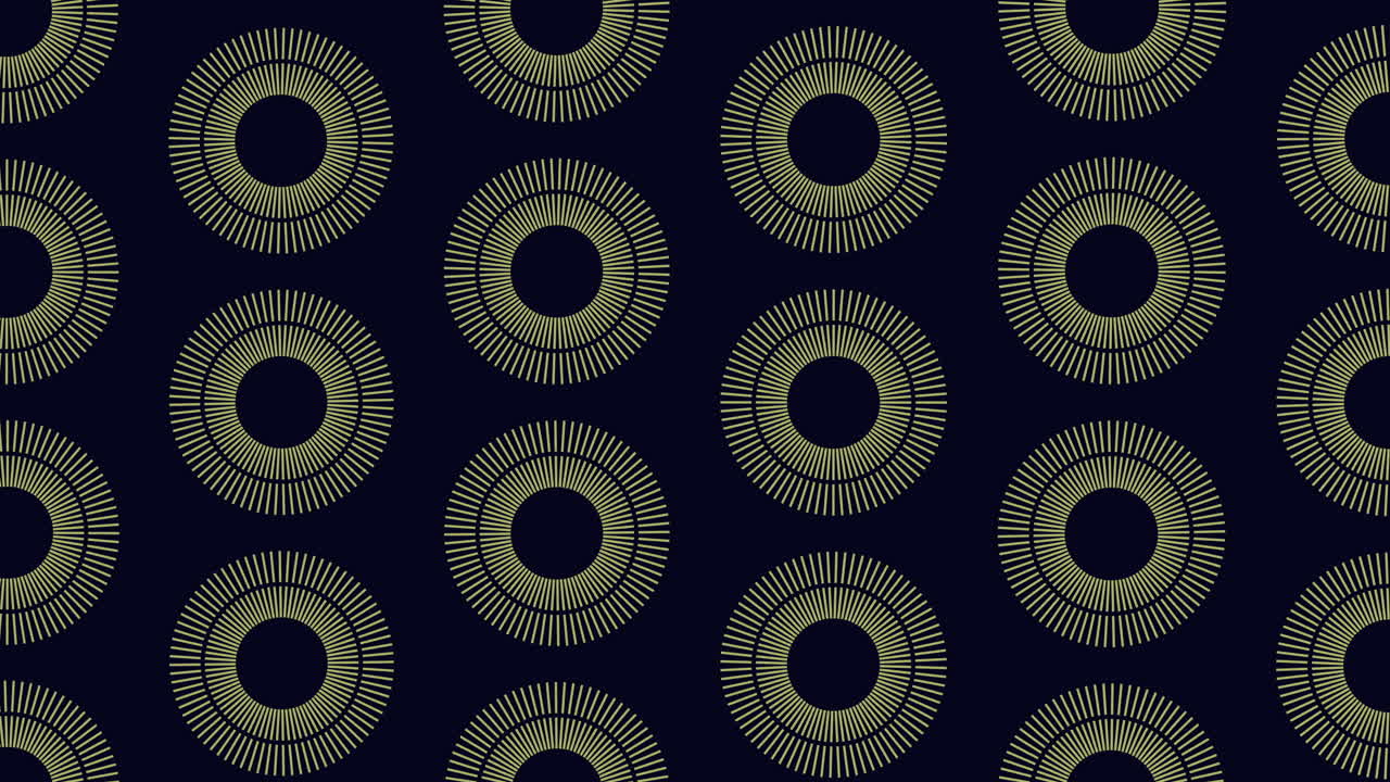 Symmetrical circles arranged in a balanced pattern on black background