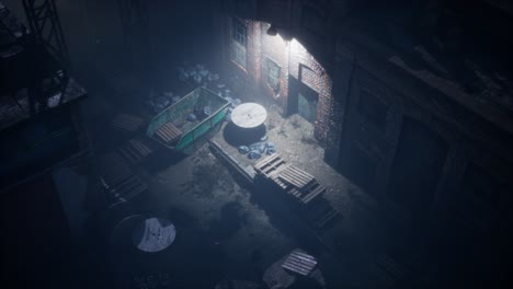 aerial view of old factory
