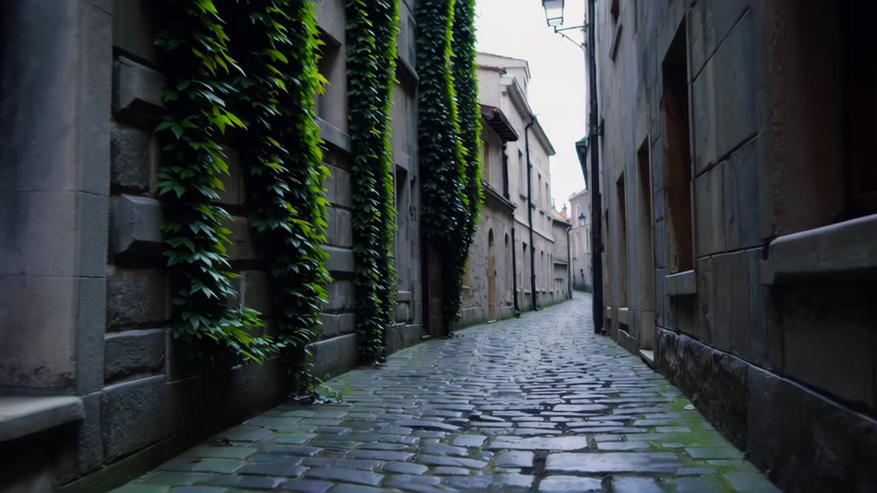 Vecchio Vicolo Europeo con Edera