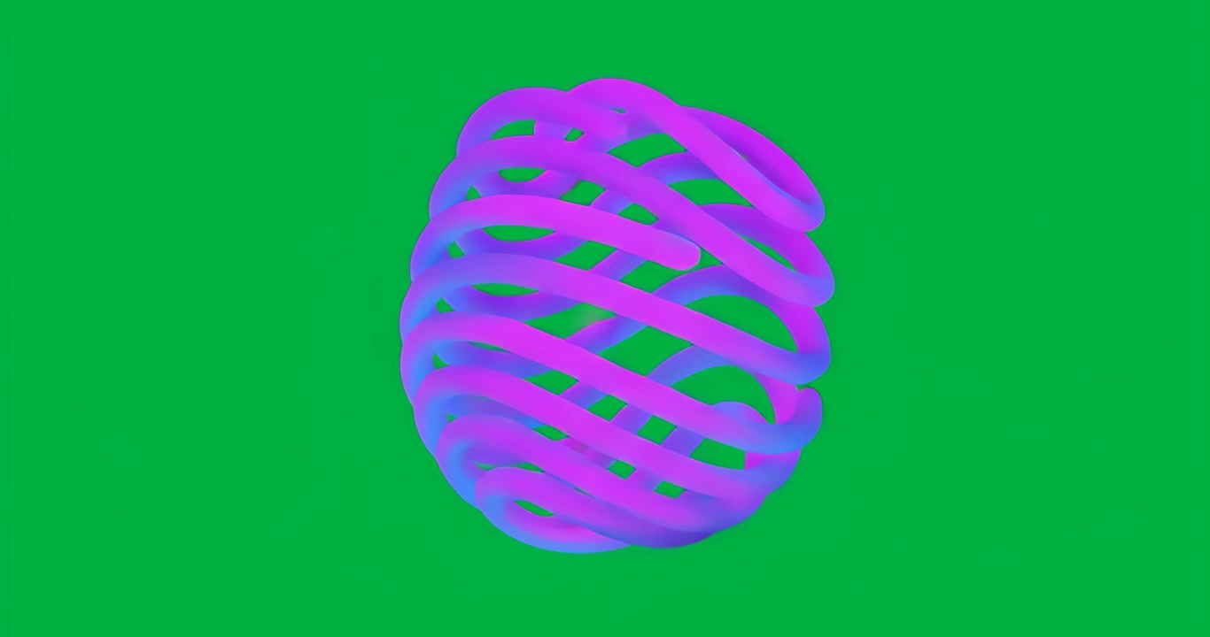 In un cluster compatto, una bobina viola ruota in senso orario dispiegandosi a spirale, rivelando un'elica con un'aura pulsante