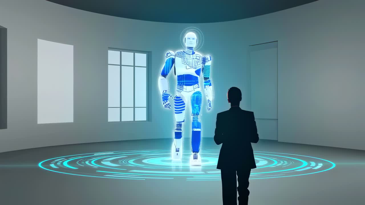 Diving into the fascinating world of cutting-edge robotics, featuring a humanoid robot in an engaging, interactive environment