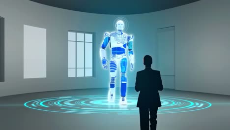 diving into the fascinating world of cutting-edge robotics, featuring a humanoid robot in an engaging, interactive environment