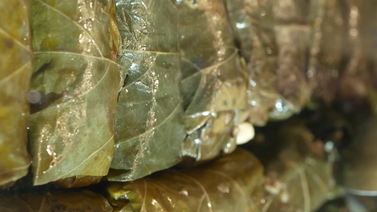 Close-up of Stuffed Grape Leaves