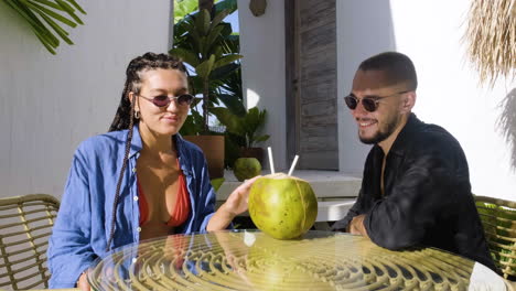 couple sitting on a terrace