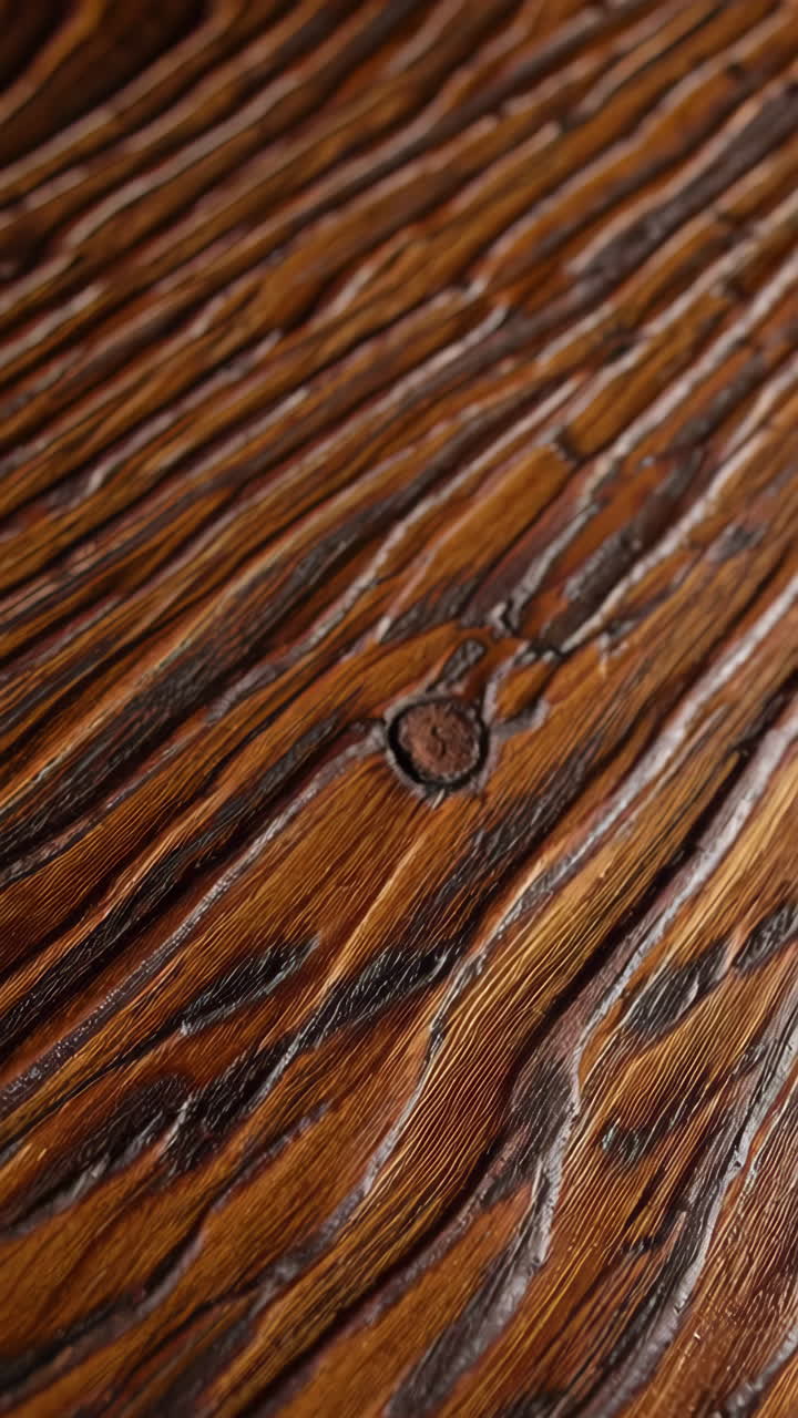 Detailed close-up of a textured wooden surface with a prominent knot