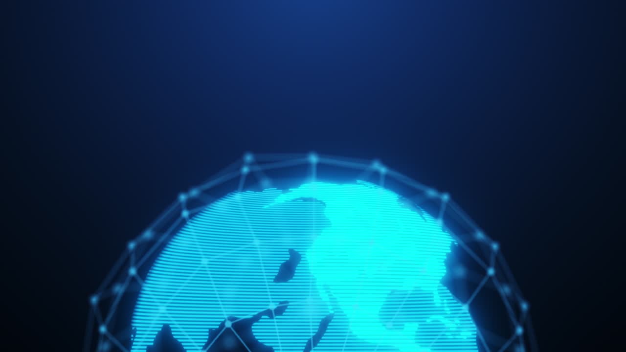 Global network animation concept conveying the digital age and global connectivity computer