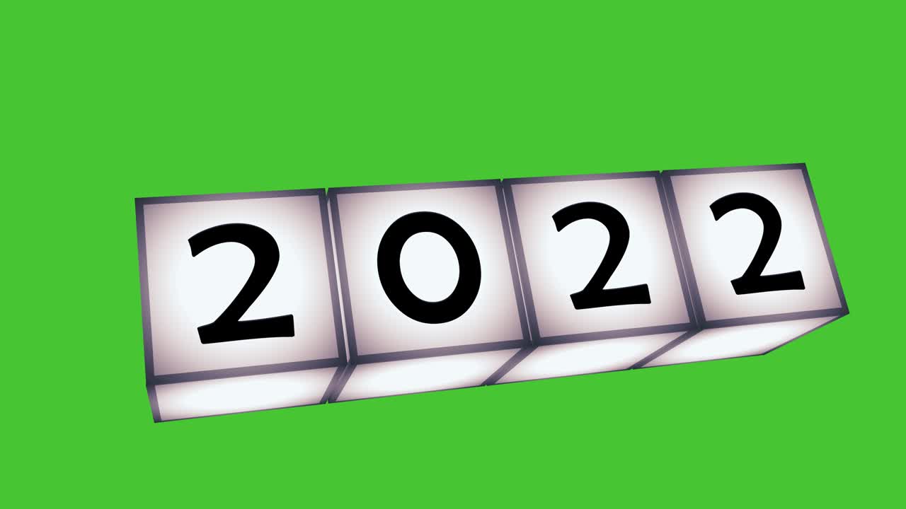 video animation of gray cubes with 2021 - 22 over chroma key background