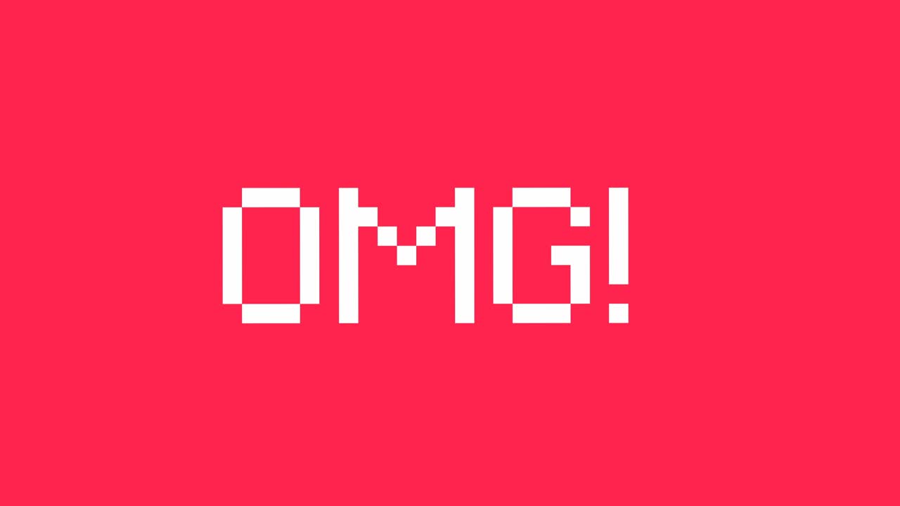 animación de texto de sacudida rápida con la palabra omg