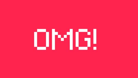 quick shaking text animation with the word omg