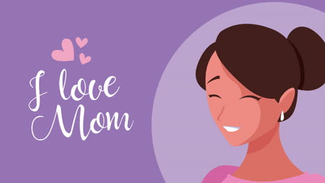 happy mothers day lettering with young woman