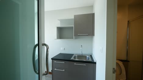 small pantry and dining area in small apartment