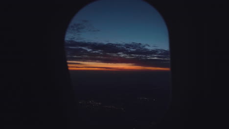 sunset view from airplane window