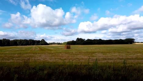 timelapse on field.beautiful blue sky
